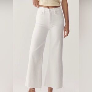 MOTHER Hustler Roller- White High-Rise Wide-Leg Jeans